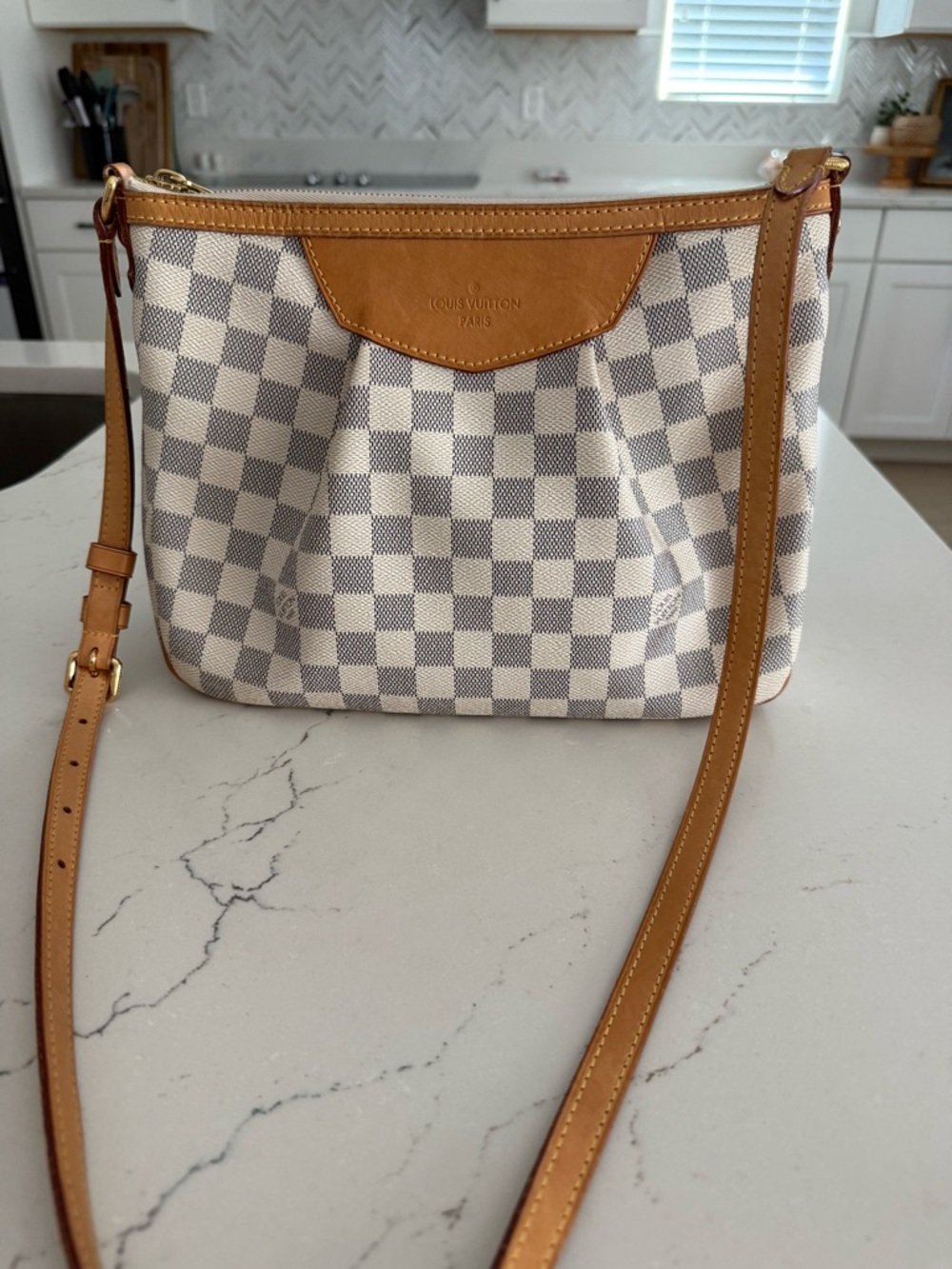 Louis Vuitton Damier Azur Siracusa PM Crossbody Bag